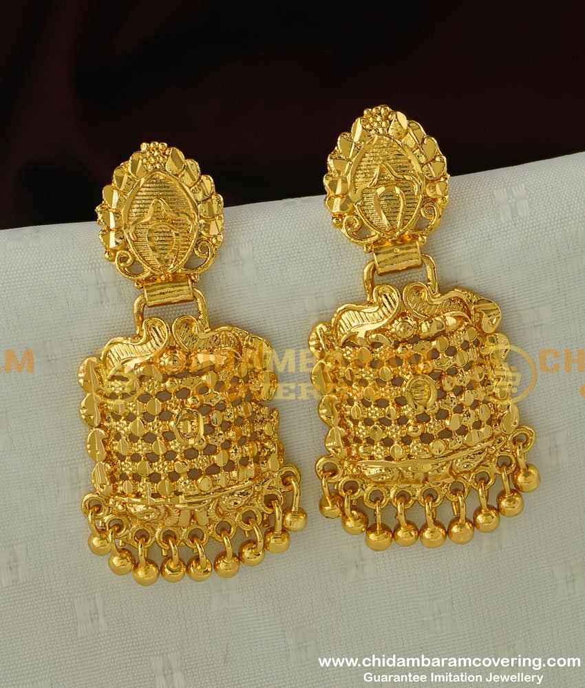 ERG292 - Unique Real Gold Design Heavy Dangler Earring Gold Plated Jewellery Online