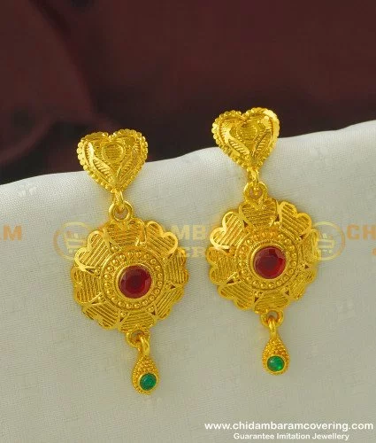 14K Pure Gold Beautiful Ethnic Indian Dangle EARRINGS -Pair – Karizma Jewels