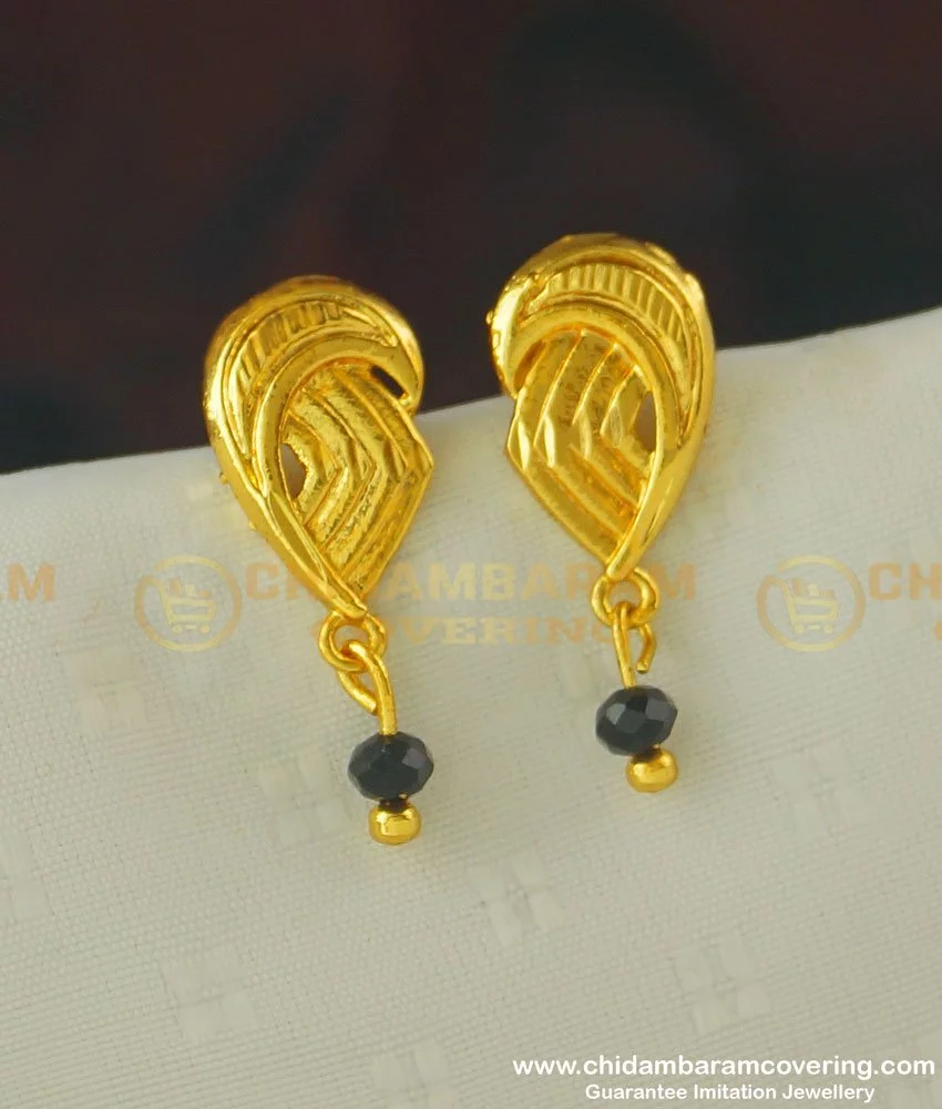 Plain Kerala Gold Design Small Jhumki Earrings Traditional Jewelry ER1232