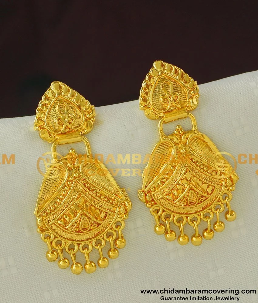 22K Gold Earrings For Women - 235-GER15733 in 2.950 Grams