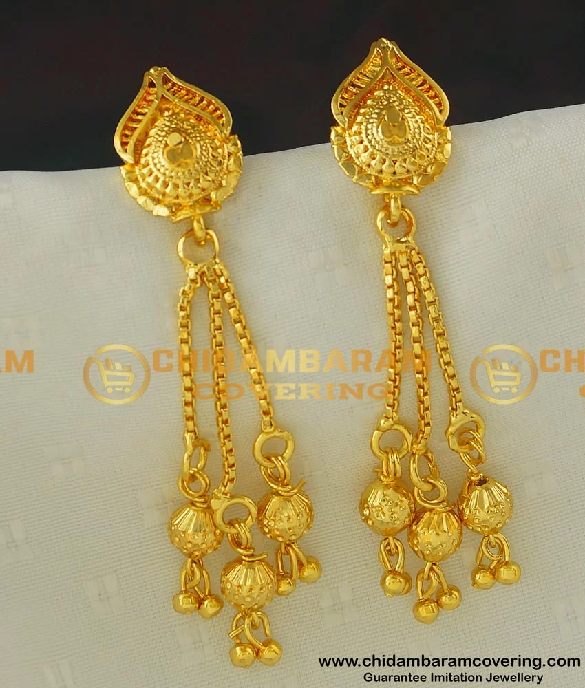 Indian Wedding 22K Gold Plated Kan bala Earrings With Jhumka Party Wear Set  .h | eBay