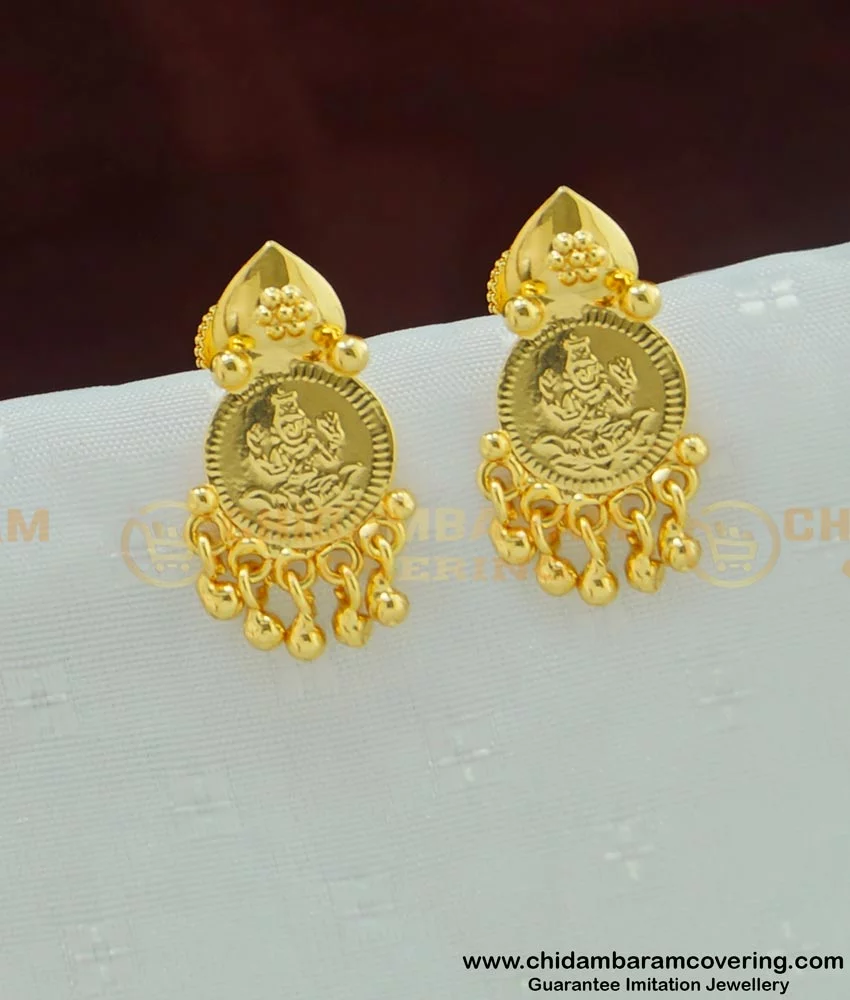 Antique Gold Finished Goddess Lakshmi Stud Earrings / Temple Earrings/ Lakshmi  Earrings / Party Wear Earrings / Bollywood Earrings - Etsy