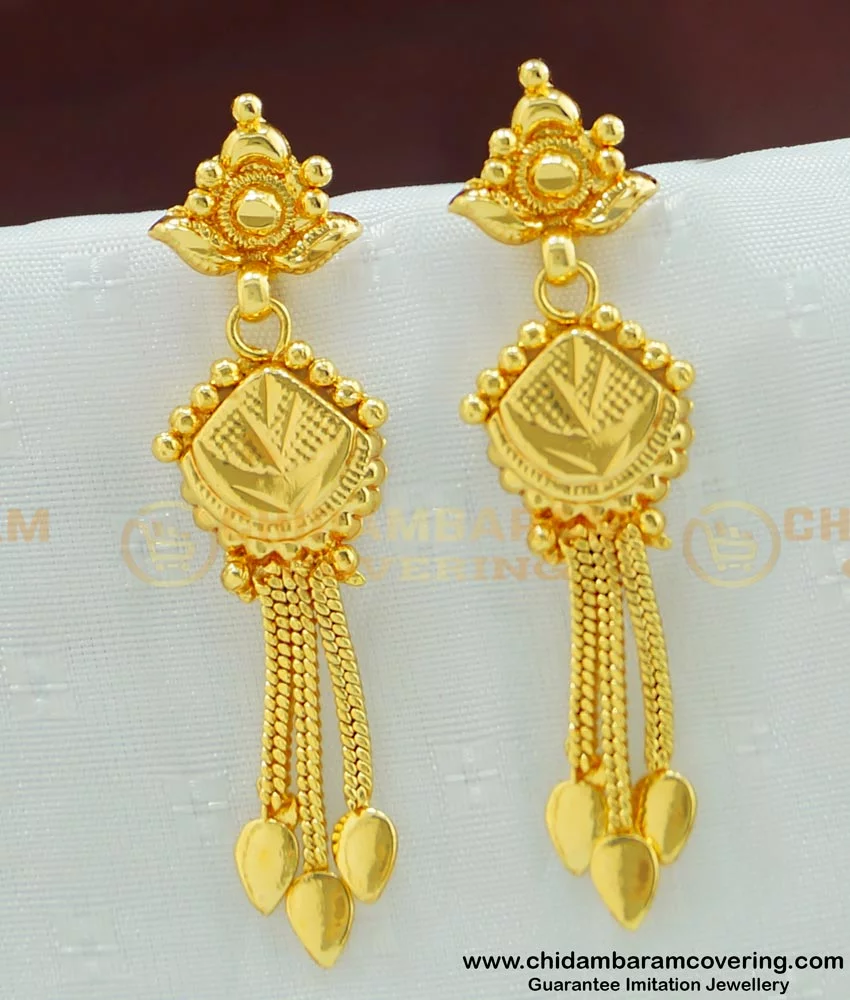 Fancy Gold Stud Earrings New Fashion Artificial Jewellery Designs Online  ER21939