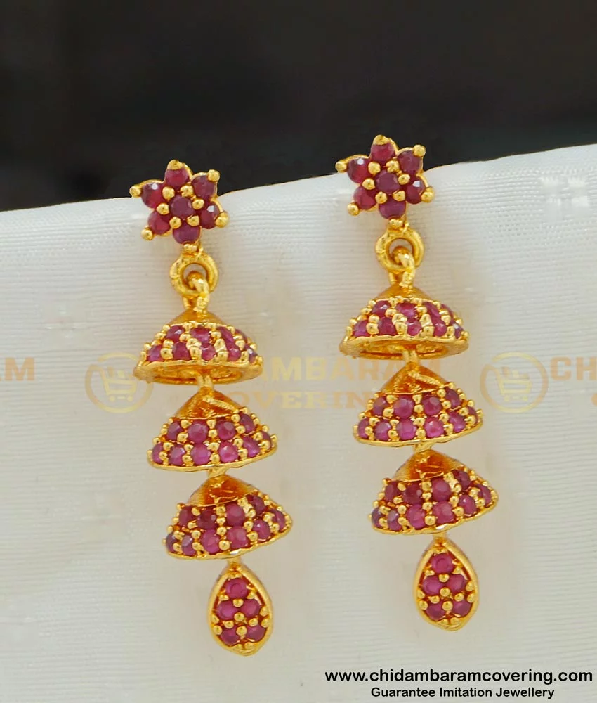 Flipkart.com - Buy jill fashion Gold Plated 5 Step Jhumka Earring Set for  Girls & Women Alloy Jhumki Earring Online at Best Prices in India