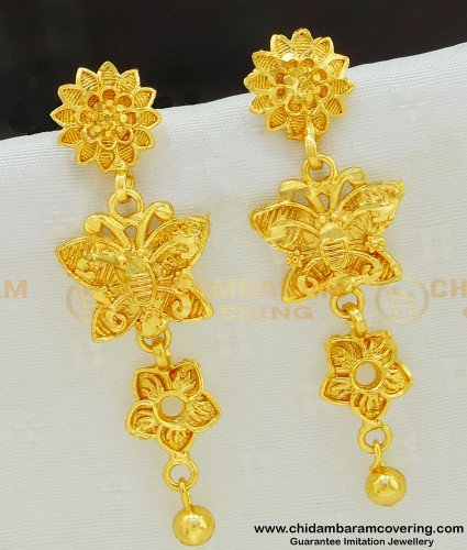 ERG544 - New Design Butterfly Design Long Dangle Earrings Artificial Jewellery 