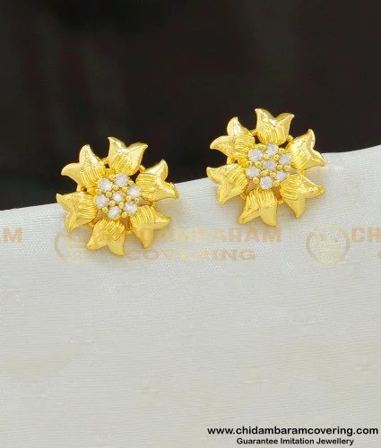 Gold stud earrings design deals for female