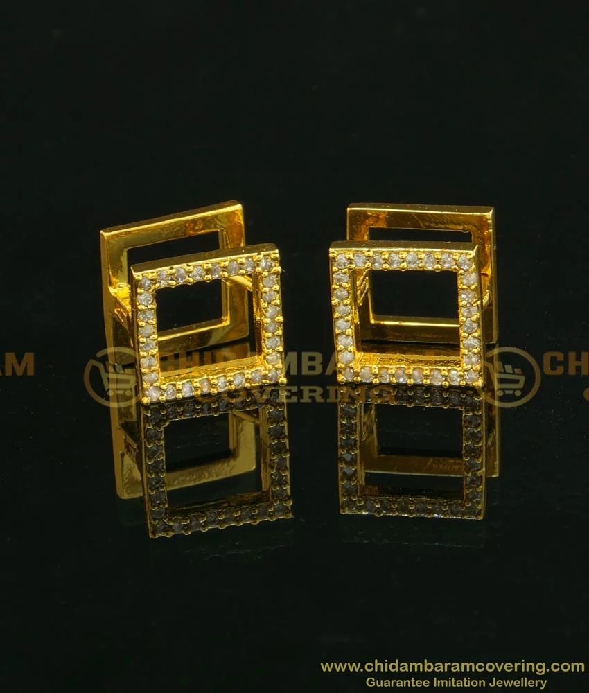 Square gold deals earrings designs