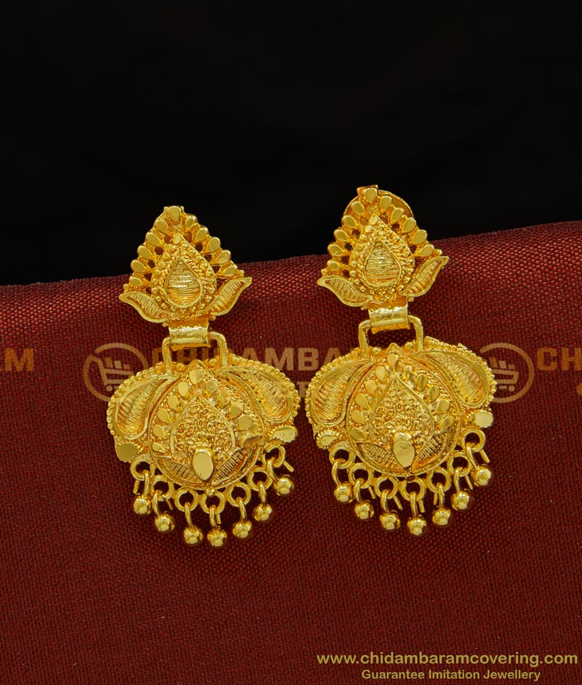 ERG706 - Real Gold Design Dangler Earrings Gold Design Earring Buy Imitation Jewellery