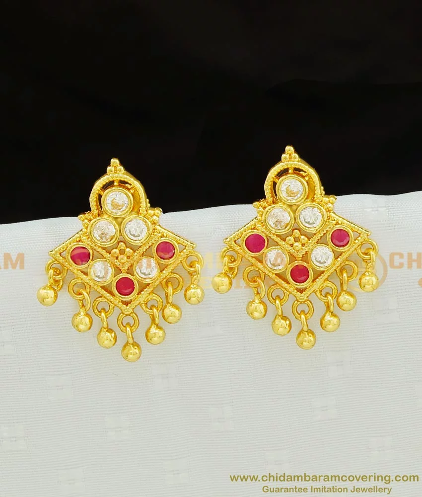 Latest Gold Earrings Drops Designs - Dhanalakshmi Jewellers