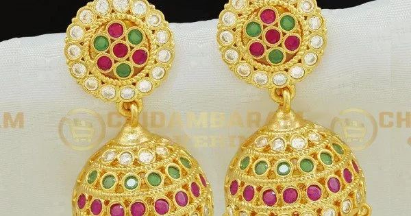 Yellow Traditional Meenakari Earring for Saree | FashionCrab.com