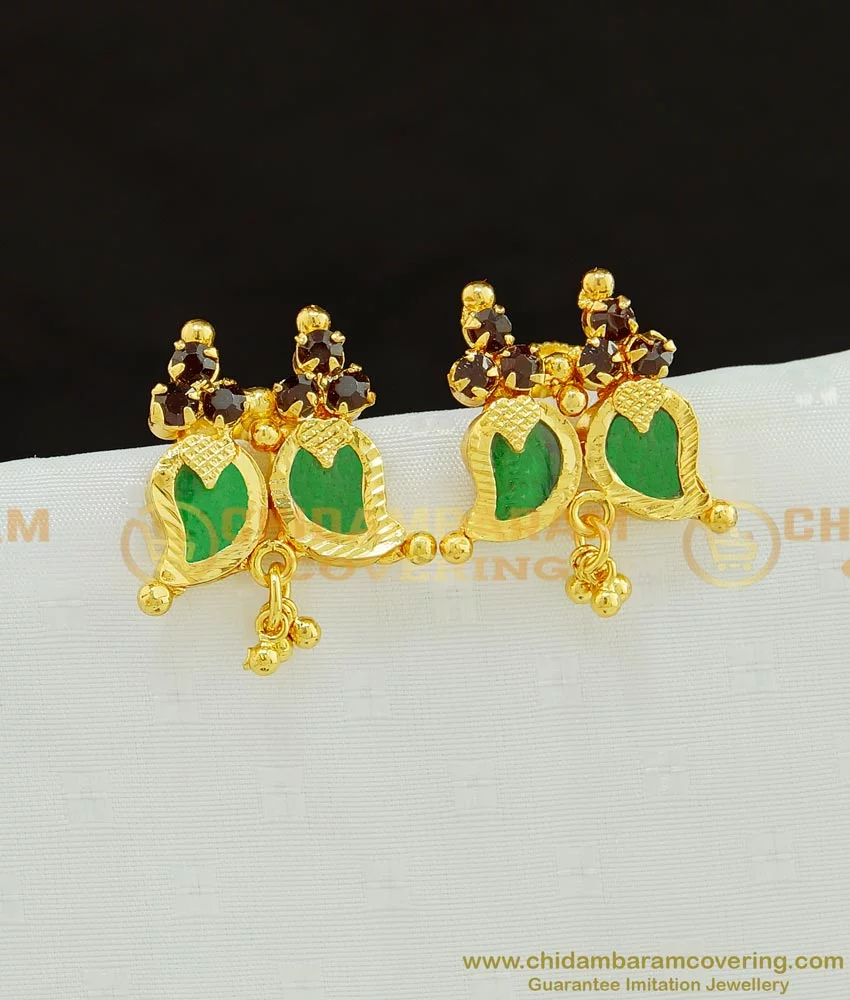 Buy Emerald Green Bar Drop Earrings Online | Sissy Boutique