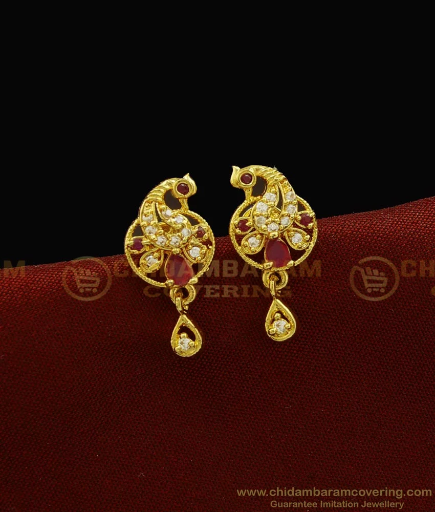 Divine Balance Peacock Gold Earrings-Candere by Kalyan Jewellers