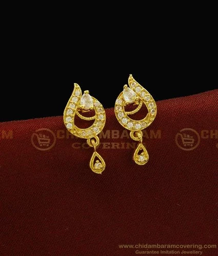 Small Gold Earrings Designs - South India Jewels | Small earrings gold, Gold  earrings studs simple, Gold earrings models
