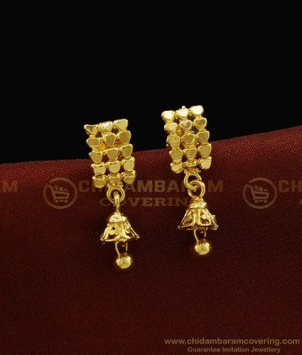 Arc Earrings in Yellow Gold with Diamond Accents - EC Design Jewelry