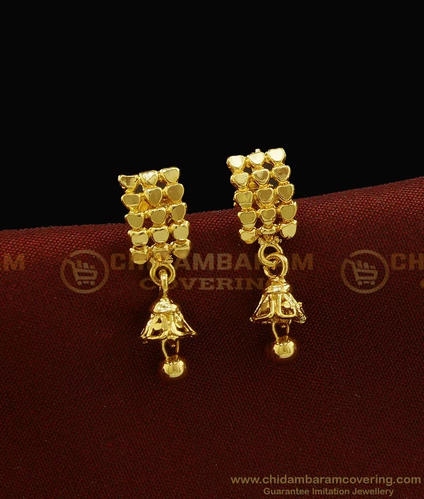 Buy Trendy Gold Design One Gram Gold White and Ruby Stone Crystal Stud  Earring Online