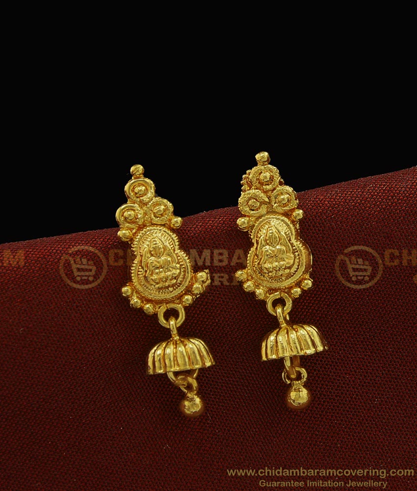 ERG932 - Traditional Lakshmi Design Earring One Gram Gold Fashion Jewelry Online