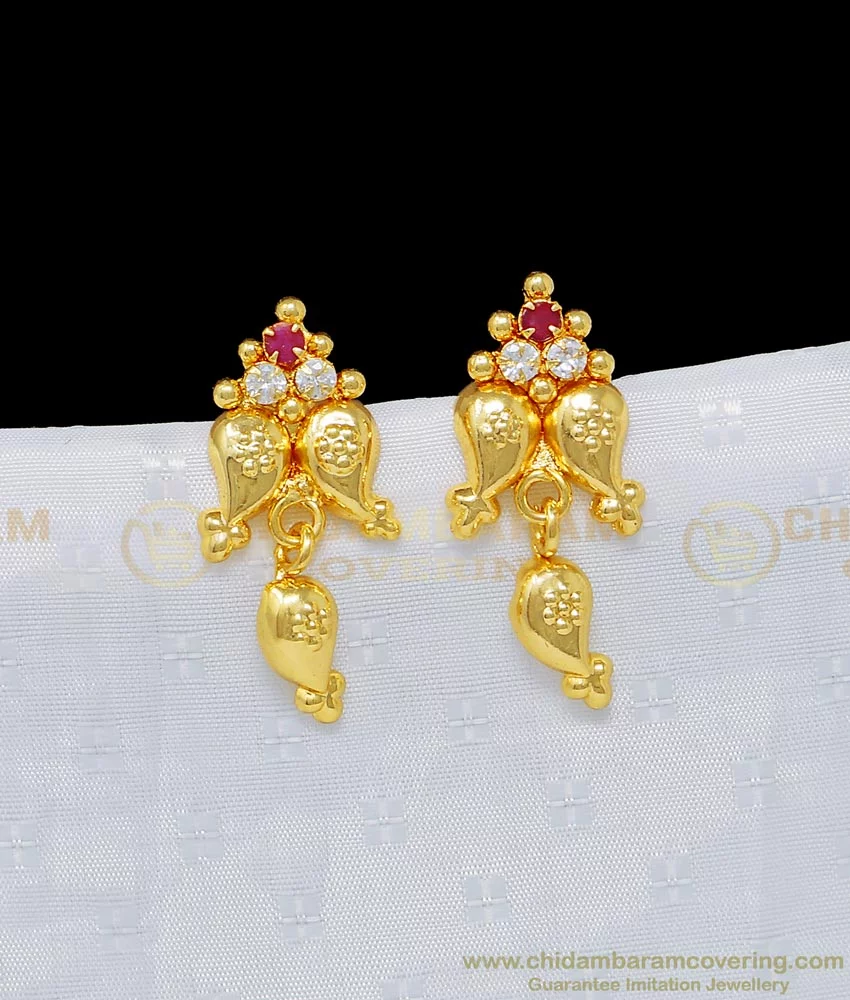 Buy 22Kt Gold Semi Precious Lakshmi Kasu Earrings 74VK6318 Online from  Vaibhav Jewellers