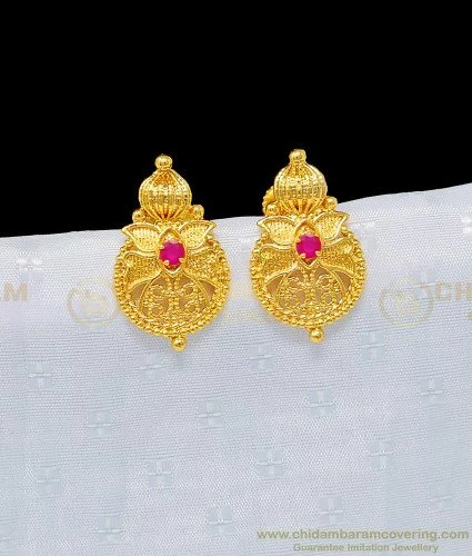 Gold Earrings-tops Dangle 916 Gold Earrings - Tops, Packaging Type: Poly  Bag, For Daily Wear at Rs 3700/gram in Mandsaur