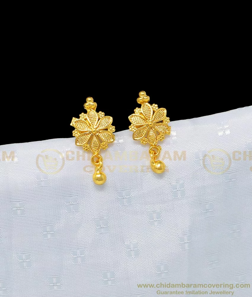 Buy One Gram Gold Plated Daily Wear Flower Design Small Earring ...