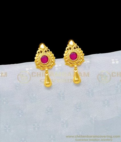 Buy Latest Daily Wear Stud Earrings Gold Designs South Indian Jewellery  Online