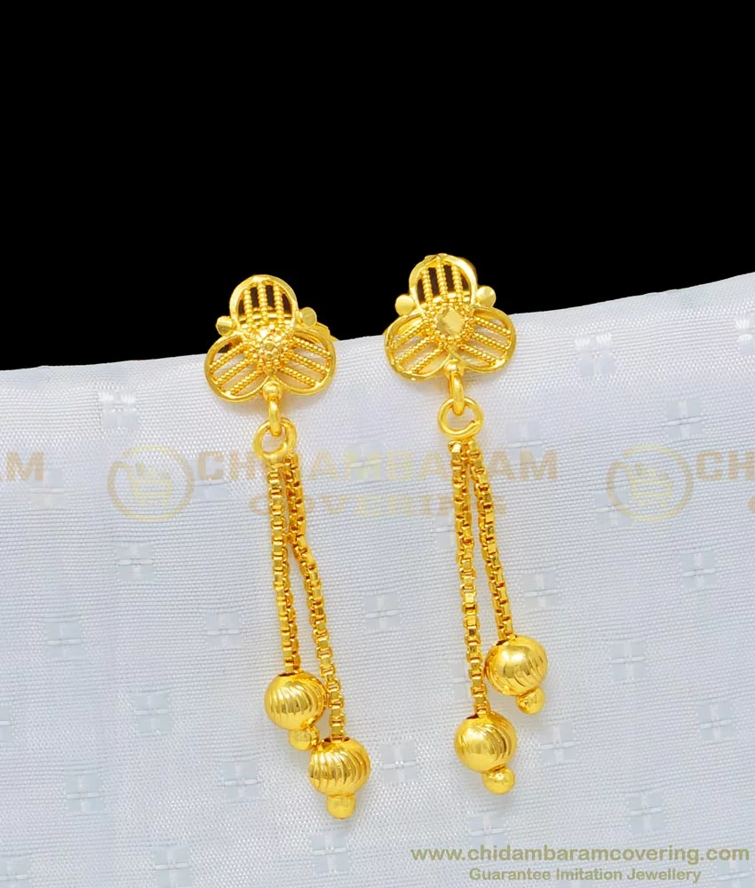 Buy Beautiful Sparkling Ruby and White Stone Real Gold Design Big Stone  Earrings