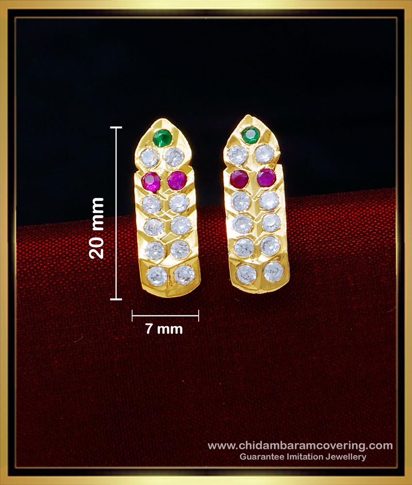 imitation jewelry,1 gm gold plated ear ring design, Kallu thodu designs, stud for women, stone earrings, kal thodu, impon thodu, impon earrings, 