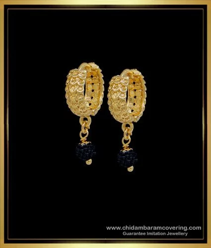 Traditional 18 Karat Yellow Gold Textured Bali Style Hoop Earrings