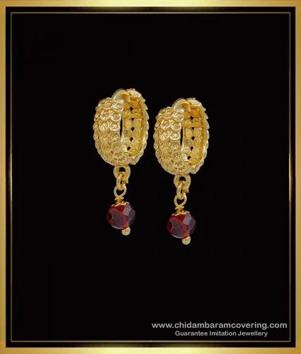 Buy Elegant White Stone Gold Earring Design One Gram Gold Bali