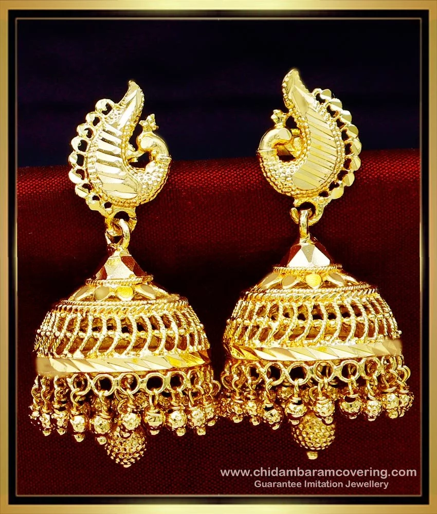 Wonderful Copper Kundan studded Teardrop Big Earrings - South India Jewels