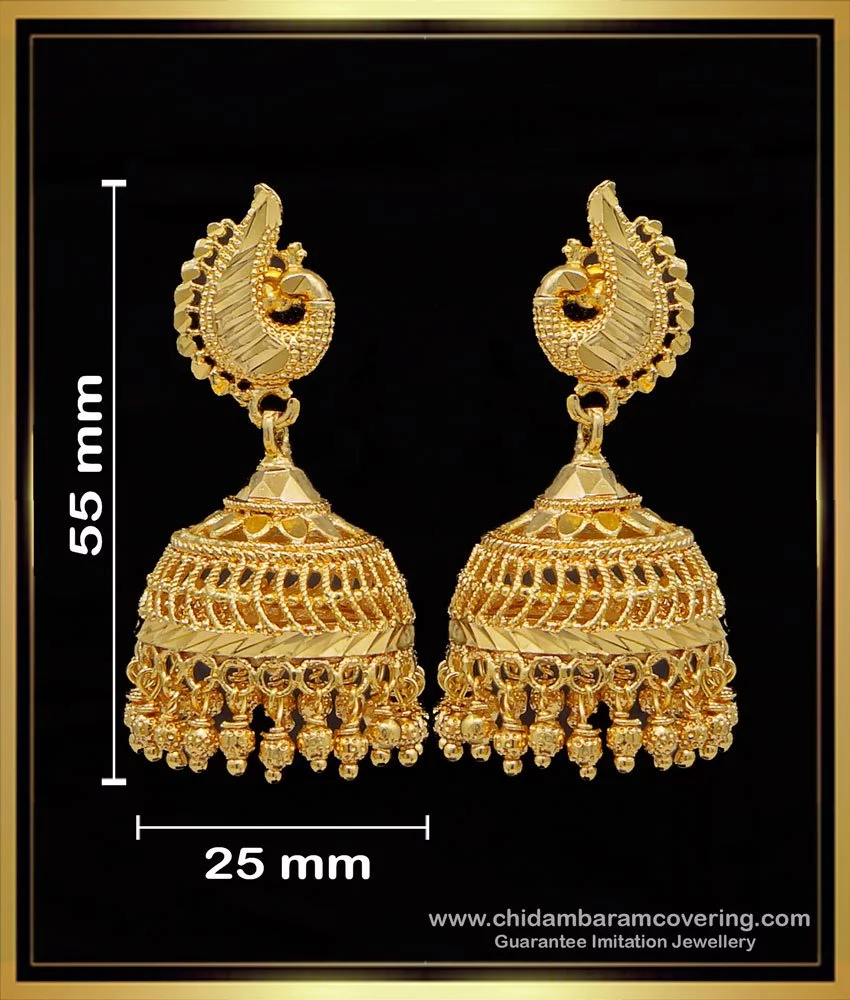 Visiri Thodu Models Gold Covering Jewellery Traditional Ear Studs Online  ER21706