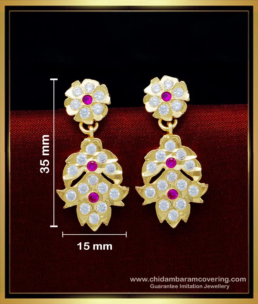 Luxury Indian Gold Stud Earrings Designs With Ruby And Emerald - YouTube