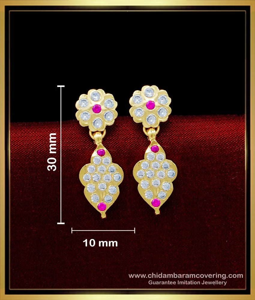 Junior Jewels Kids' 14k Gold Over Silver Cubic Zirconia Flower Drop Earrings