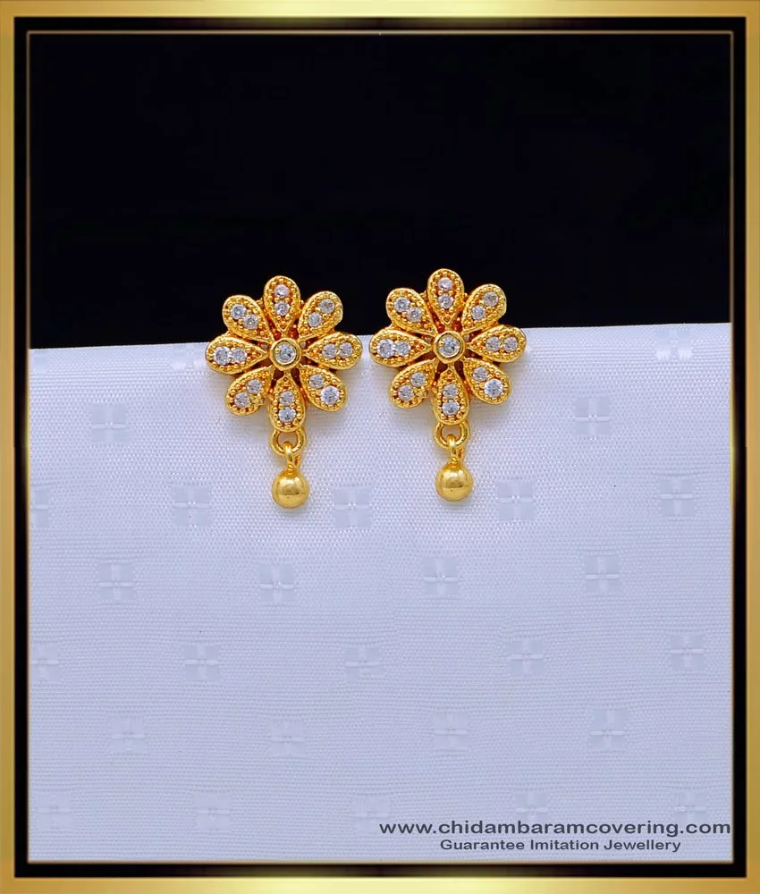 14k Gold Flower Freshwater Pearl 5mm Baby / Toddler / Kids Earrings Sa