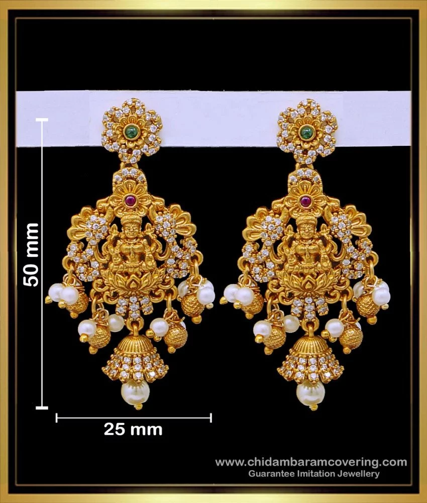 Lakshmi design on sale gold earrings