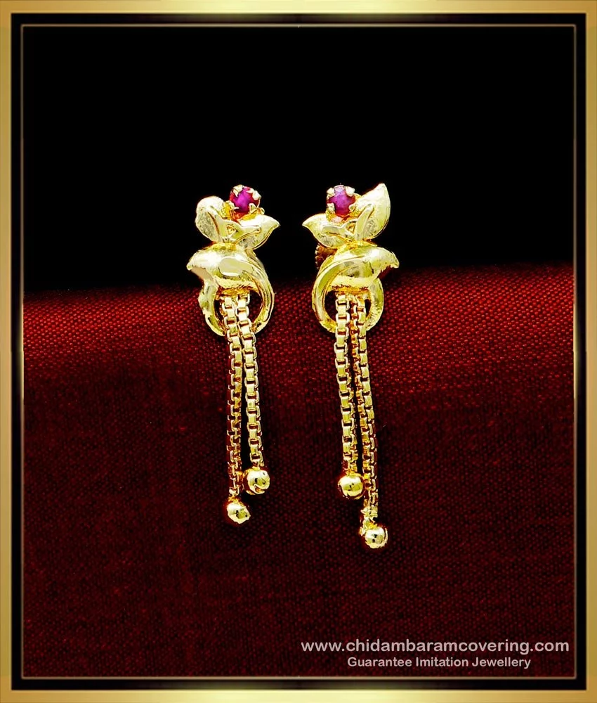 2 Grams Gold Earring Designs- [ New Collections ] • South India Jewels | Gold  earrings designs, Swarovski earrings, Gold earrings