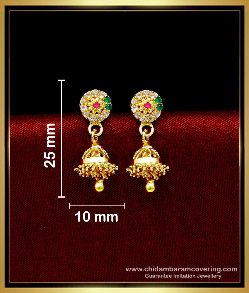 Cute Small Daily Use 1 Gram Gold Jhumka Earrings Online