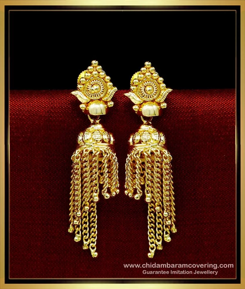 Buy Womens Bahubali Jhumka Earrings With Latkan Chain By Bindhani