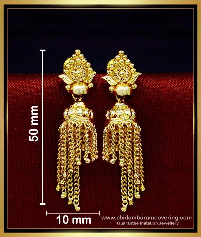 ERG1721 Real Gold Design Hanging Chain Gold Plated Earrings Online