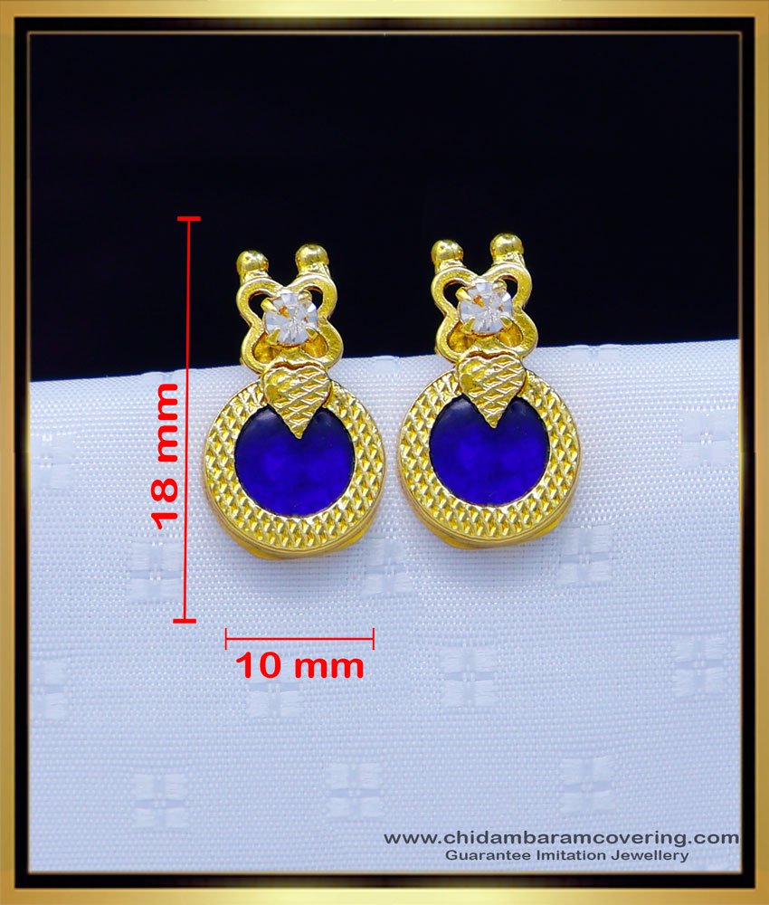 Original Gold Plated Blue Palakka Stud Earrings Online