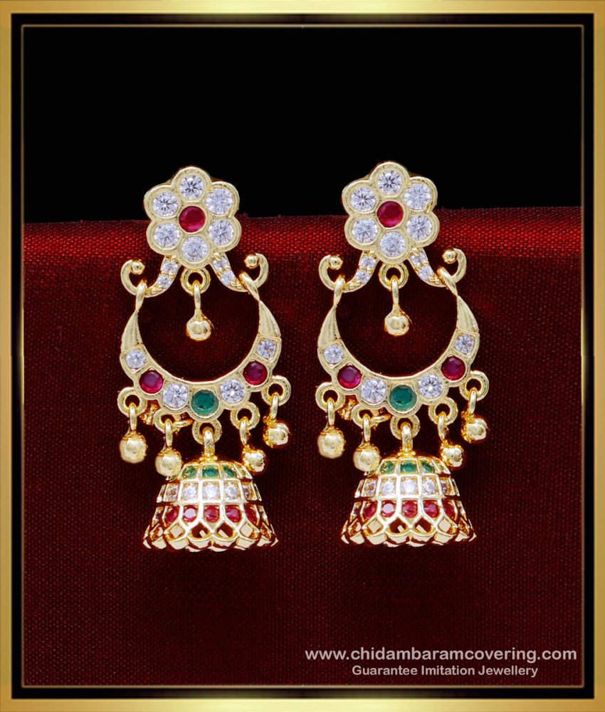 gold covering thodu, imitation five metal jewellery, five metal earring, impon kammal, impon thodu, chandbali designs in gold, chandbali earrings silver, chandbali earrings gold with price, gold chand bali earrings design