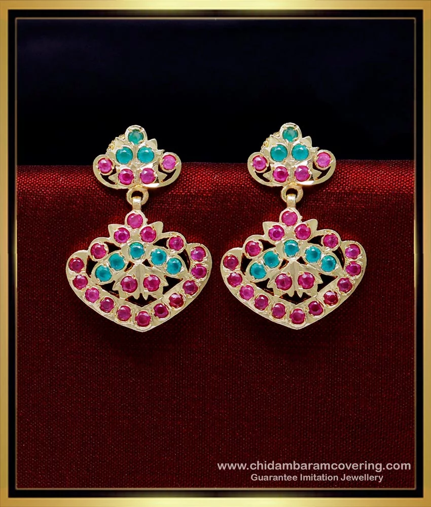 Buy Drop Emerald Pear Earrings at Online at Kartik Gems