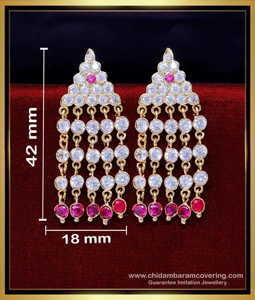 Party Wear White, Royal Blue Zircon Stone Earrings – Sulbha Fashions