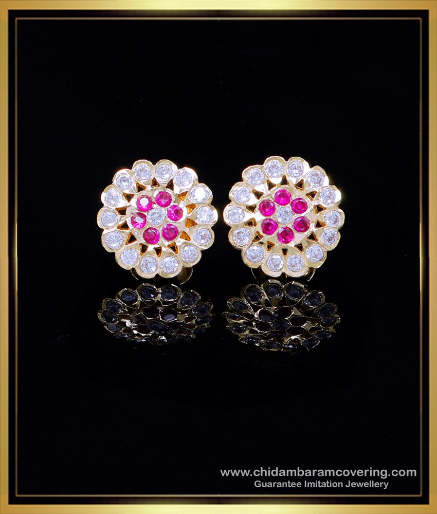 impon earrings designs, design of gold tops, 2 gram gold earrings daily use with price, Impon Kammal, impon stone earrings, Impon stone earrings price, stud earrings for women, yellow gold earrings for women, 2 gram gold earrings new design, stud earrings gold