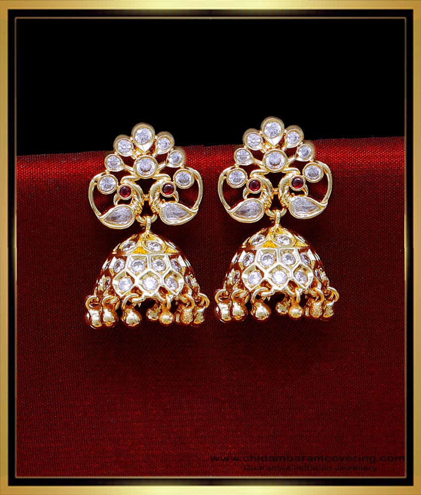 white stone jhumkas, Traditional jhumkas online, gold jhumkas online, women jhumkas online, jhumkas designs, Jhumkas designs with price, New jhumka design gold, jhumkas gold plated, Jhumka Earrings Gold, jhumkas earrings, jhumkas gold designs