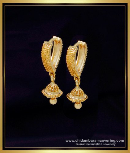 ERG2071 - Gold Plated Small Gold Earrings Designs for Daily Use