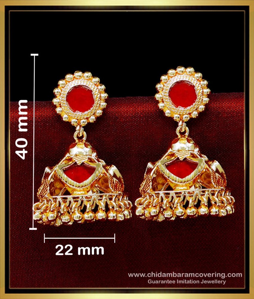 Handmade Palakka Jhumka Earrings