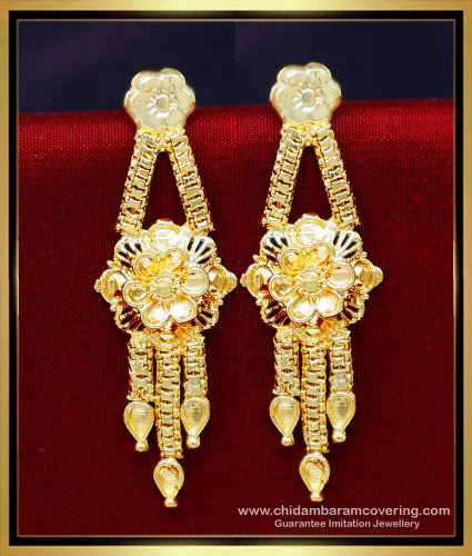 ERG2181 - Traditional Yellow Gold Artificial Earrings for Daily Use