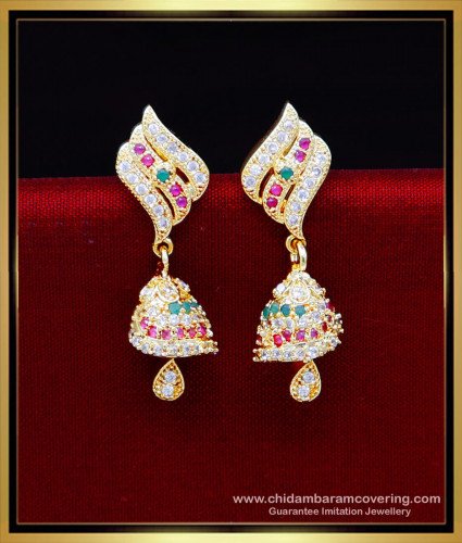 ERG2193 - New Model Multi Stone Jhumka Earrings for Women