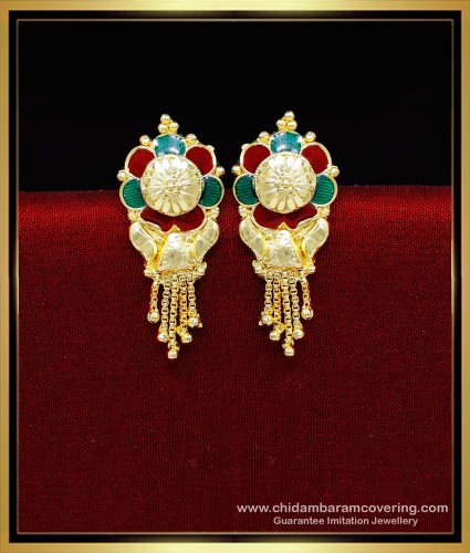 ERG2239 - Traditional 2 Gram Gold Earrings Designs for Women