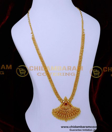 HRM1038 - 1 Gram Gold Traditional Gold Haram Designs for Wedding